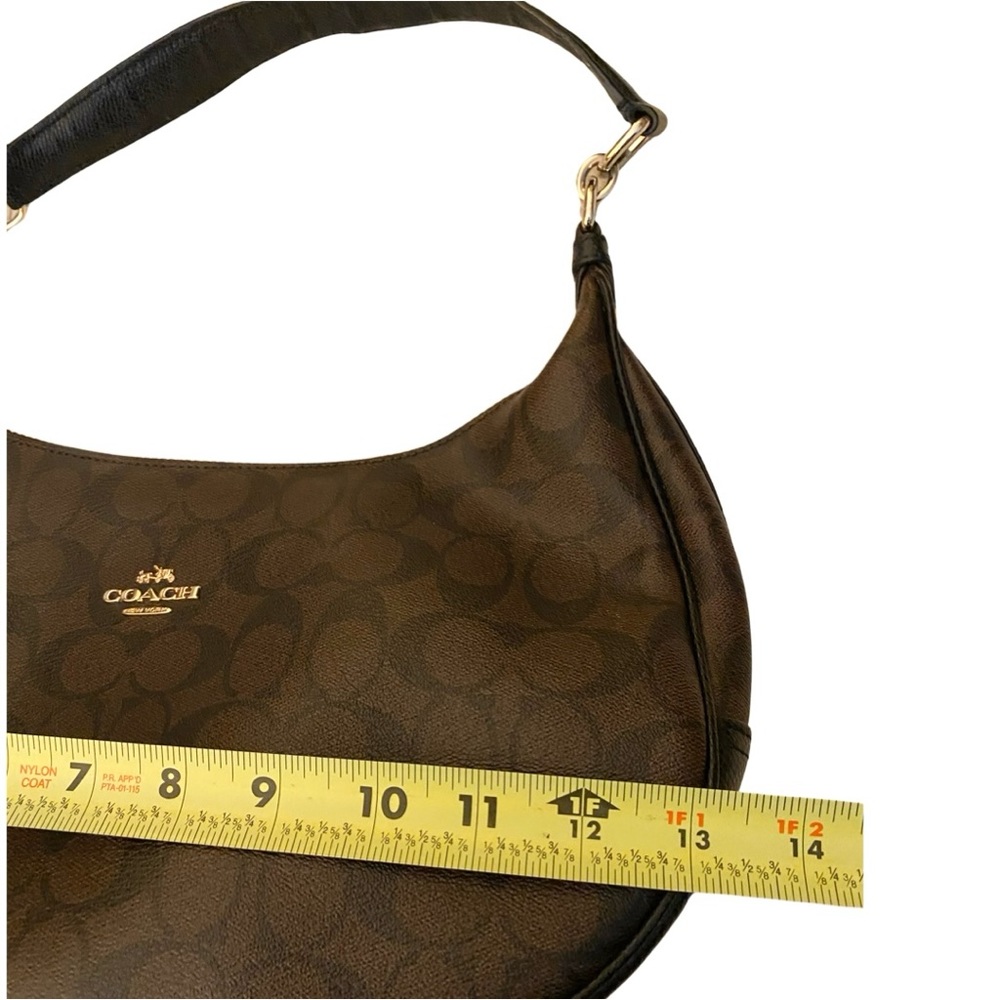 Coach Harley East West Hobo Shoulder Bag Signature Black Brown Gold F38267 - Picture 14 of 16